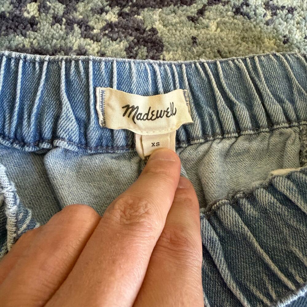 Madewell Denim Easy Pull-On Shorts in Rathmore Wash Preppy Summer Sz XS Pockets - Picture 7 of 11